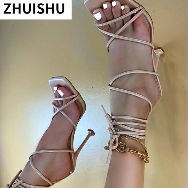 

sandals women's leather high heel shoes summer 2021 woman ankle buckle strap heels pumps open toe rome sandalias mujer, Black