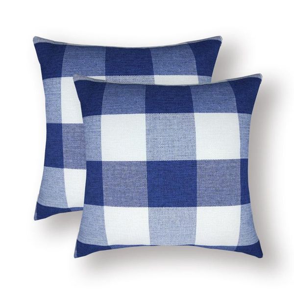 

new linen solid color plaid pillowcase cushion cover waist pillow american home pillow case