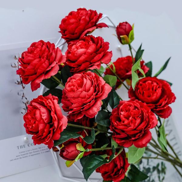 

artificial flowers artificial flowers peony bouquet for decoration 6 colors