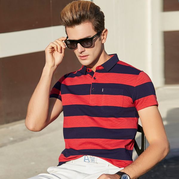 

2021 new brand polo shirt men summer short sleeve plus size homme clothing cotton classic designer striped fashion zdnq, White;black