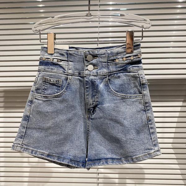 

2021 spring new arrival solid color high strass fashion female stright denim shorts b8xm, White;black