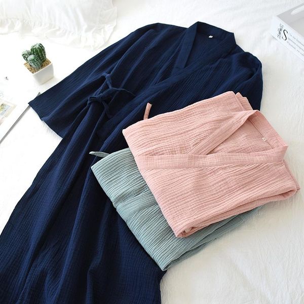 

women's sleepwear couple robe 100% cotton kimono for summer 21-332, Black;red