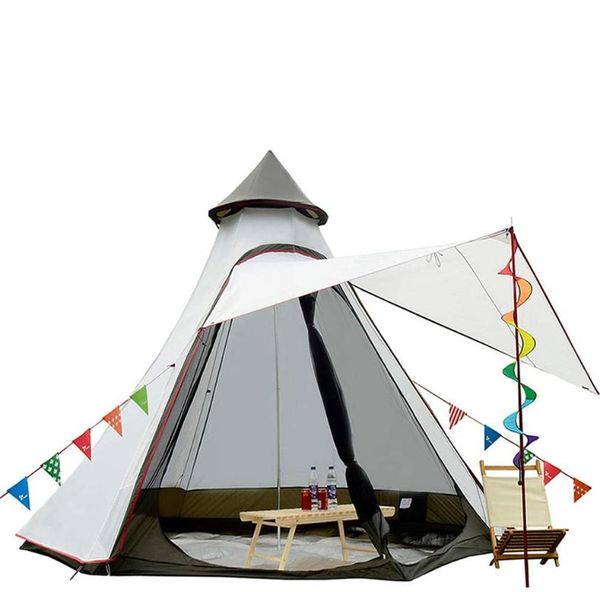 

dome camping tent tipi teepee tent 4-5 persons windproof waterproof anti-uv family outdoor