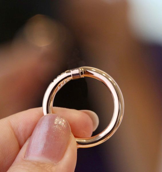 

v gold luxury quality punk charm band ring in 18k rose color plated for women and man wedding jewelry gift have box stamp ps3122a, Silver