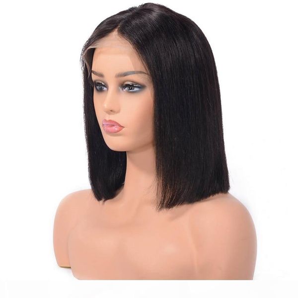 

human hair short bob wigs for black women brazilian straight hair lace front human hair wigs full lace wigs, Black;brown