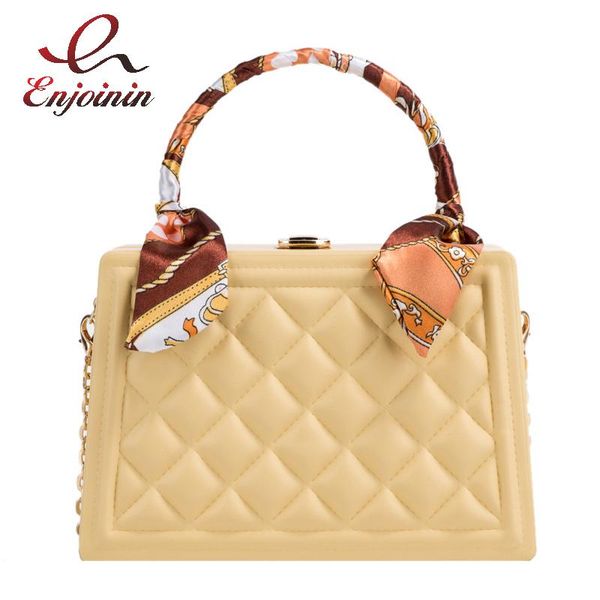 

evening bags trapezoid box shape party clutch bag for women fashion silk scarf handle purses and handbags female luxury designer brand