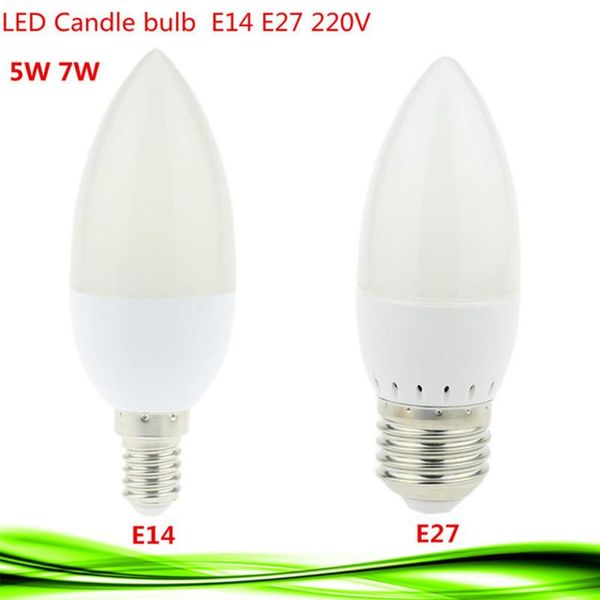 

bulbs 1x e14 led candle lamp energy saving lights 5w 7w e27 220v leds chandelier light spotlight bombilla for a home deco