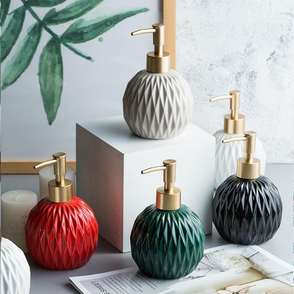 

liquid soap dispenser bathroom hand sanitizer bottle ceramic dispensing shower gel shampoo press decoration