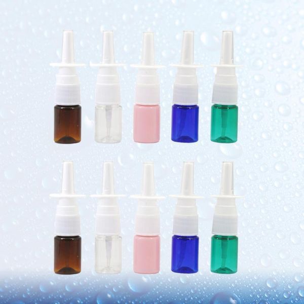 

storage bottles & jars 10pcs 5ml nasal sprayer refillable empty spray pet bottle makeup liquid subpackaging (random color)