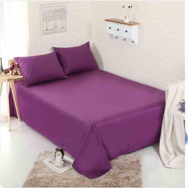 

solid color bedding bed sheets cases twin full queen king size purple flat sheet mattress protector bed cover 100% cotton