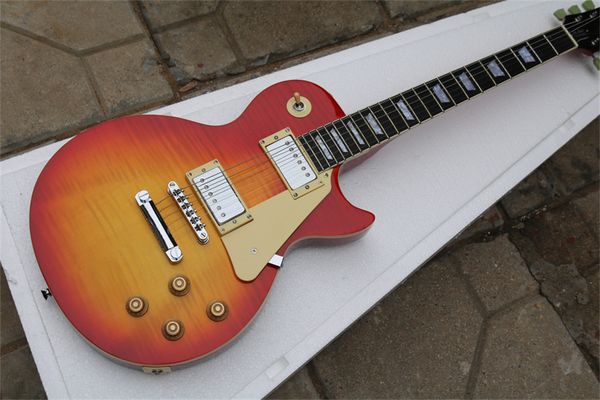 

electric guitar tiger flame maple standard mahogany body & neck red sunburst