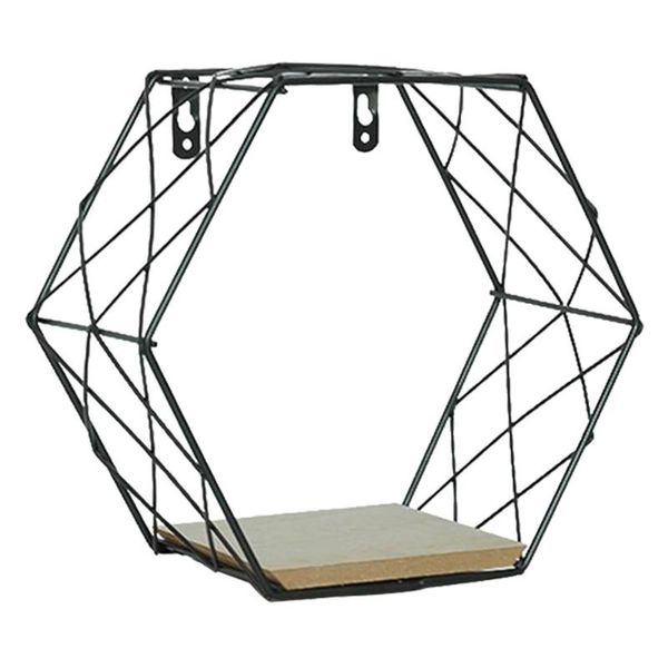 

iron hexagonal grid wall decorative shelves wall hanging geometric figure decoration living room bedroom storage rack holder