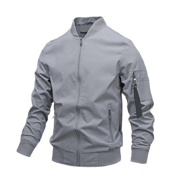 

men's jackets spring pilot jacket men solid color casual baseball coat autumn zipper motorcycle male bomber outwear, Black;brown
