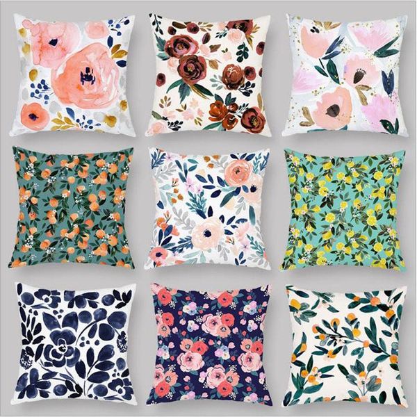 

cushion/decorative pillow fur plush cushion cover living room decoration sofa covers decorative home pillows case 45Ã45 printed flowers wate