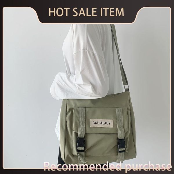 

japanese postman evant canvas fashionable schoolbag waterproof korean style nylon messenger bag simple bag docup, Red;black