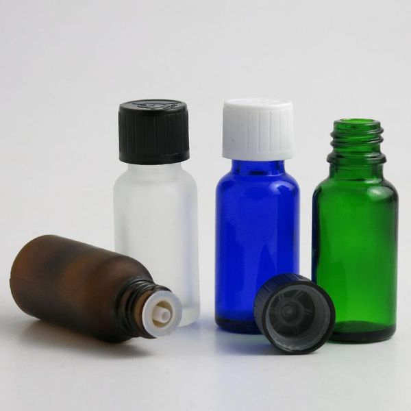 

10 x 20ml essential oil portable green/clear/brown/blue glass bottles with plastic cap for liquid reagent pipette bottle vials