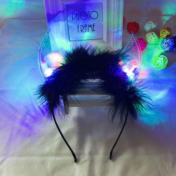 

devil horns light up hairbands halloween led flash glowing headband for women girls costume party glow hair acc qylzfb, Blue;red
