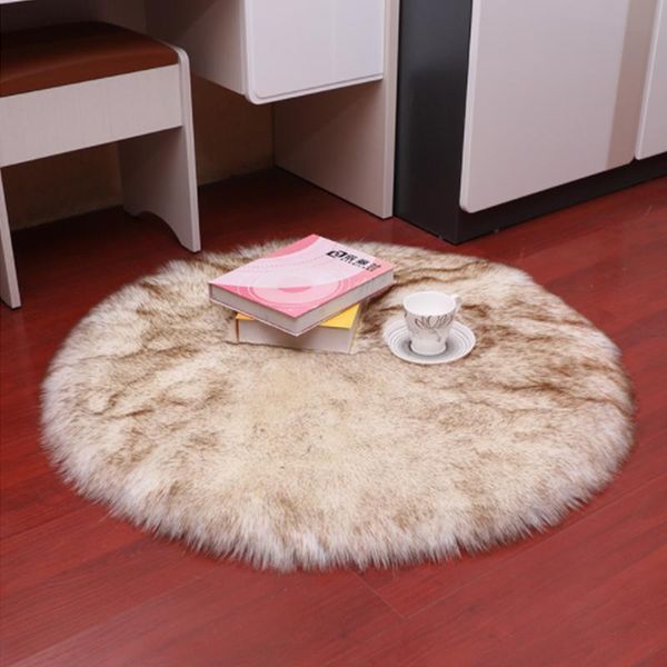 

carpets artificial wool rug round white gray plushrug livingroom/bedroom home