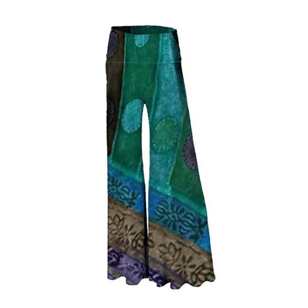 

women's pants & capris high waist print flare leggings summer vintage 2021 women fashion bodycon trousers casual bell bottom, Black;white