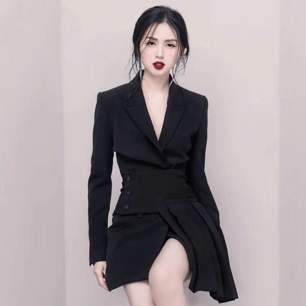 

women's suits & blazers autumn and winter black suit jacket button lapel fall clothing for women blazer, White;black