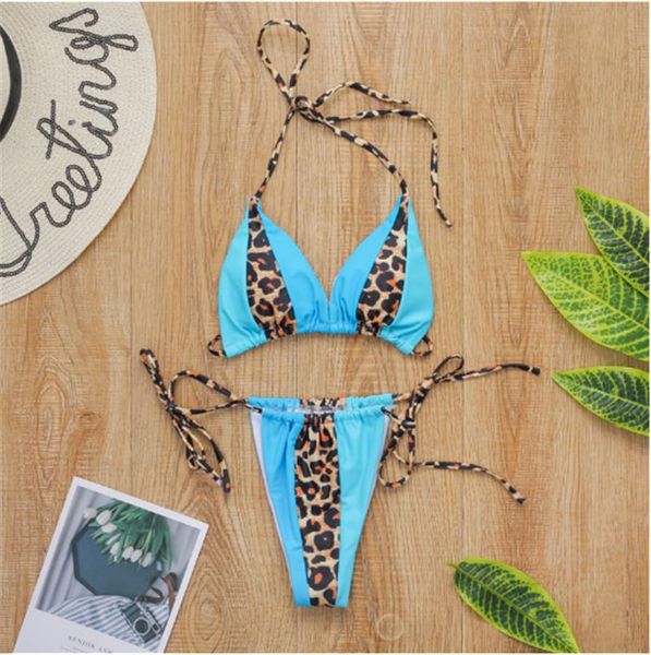 

women's swimwear women leopard triangle bandage bikini set push up monokini swimsuit bathing suit, White;black