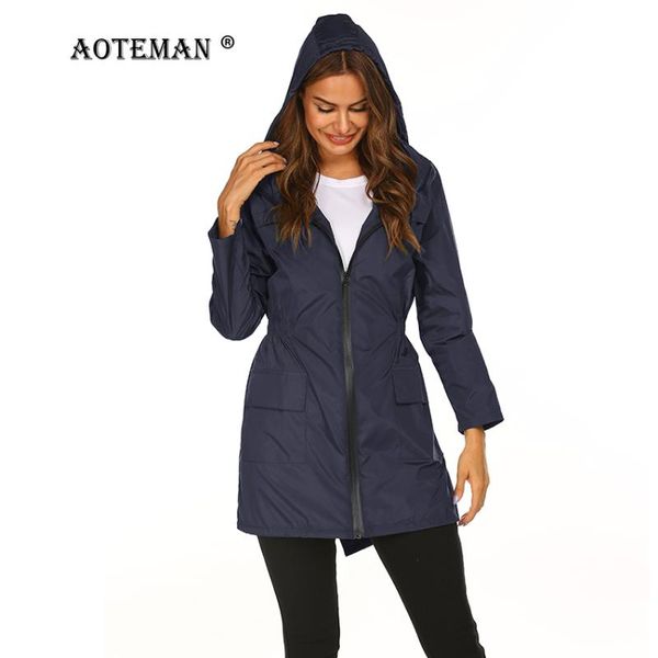 

women's jackets women hooded windbreaker coats solid female fashion windproof outwears long sleeve spring autumn clothing jacket ll011, Black;brown