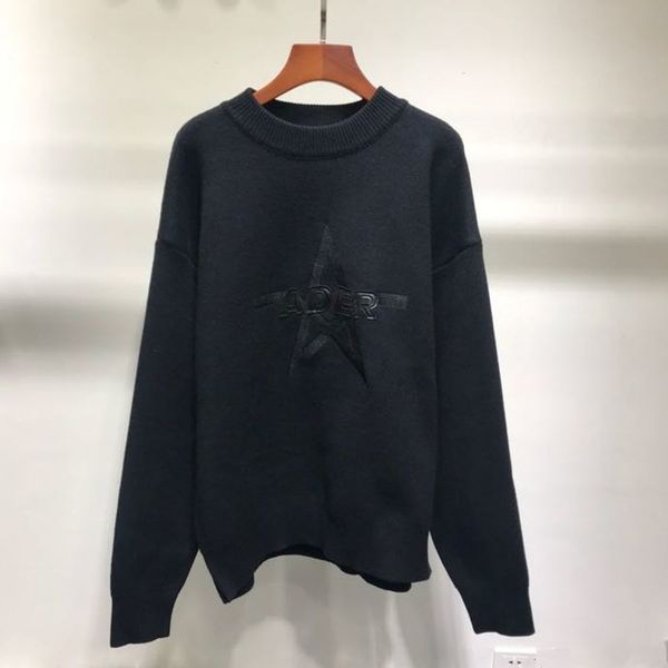 

2021 new black adererror sweater men women five-pointed star leather ader error hoodie sweatshirts winter clothing nedl, White;black