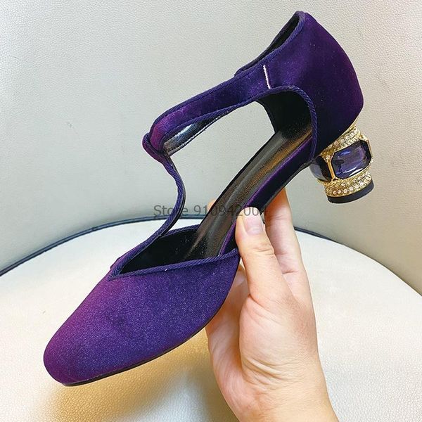 

women's peep toe t-strap pumps ankle strap buckle closure high heel dress shoes purple heels suede heels pumps women block shoes, Black