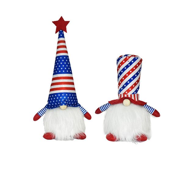 

2021 cross-border american flag independence day striped gnomish doll elf doll decoration furniture decoration supplies