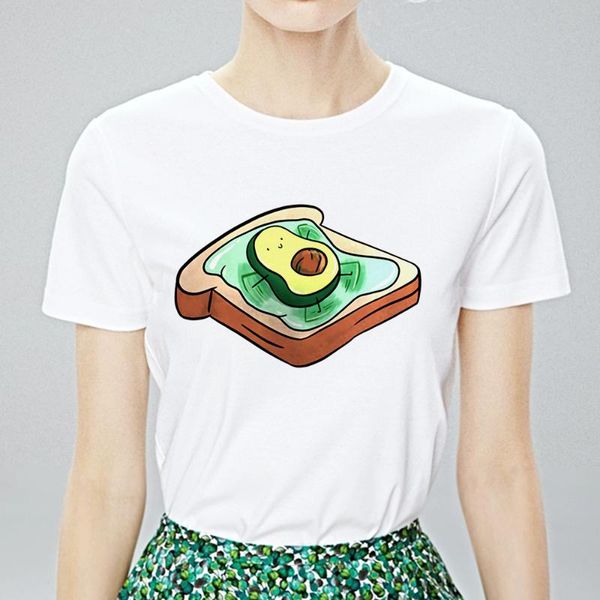

women's t-shirt elegant casual tee avocado print t-shirts oversize ropa mujer hipster graphic t shirt women funny trendy gorgeous tshir, White
