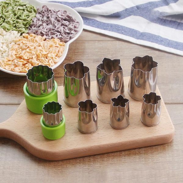 

cake tools 8pcs/set round/heart/flower/star shape cookie cutter stamp year decoration biscuit mold christmas