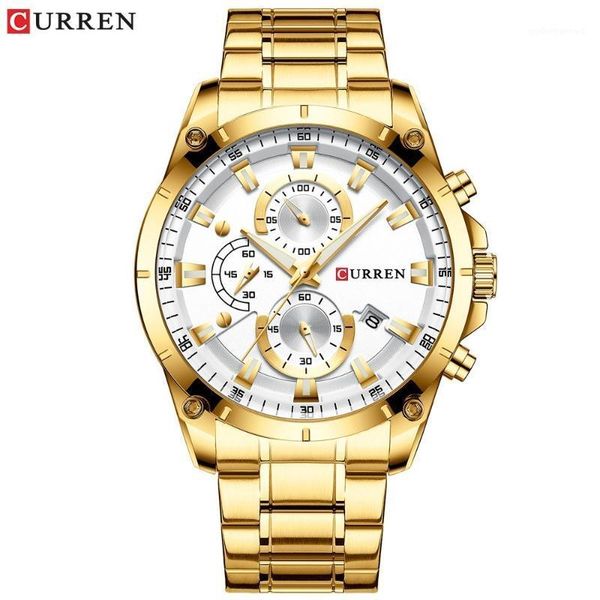 

men watch business multifuntional waterproof watches quartz wristwatches, Slivery;brown