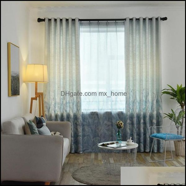 Drape Deco El Supplies Home Garden2021 Roupa de Tecido de Linho Sea Impressa Cortina Terminado na sala de estar Quarto Estudo Drop entrega 2021 V7OBD