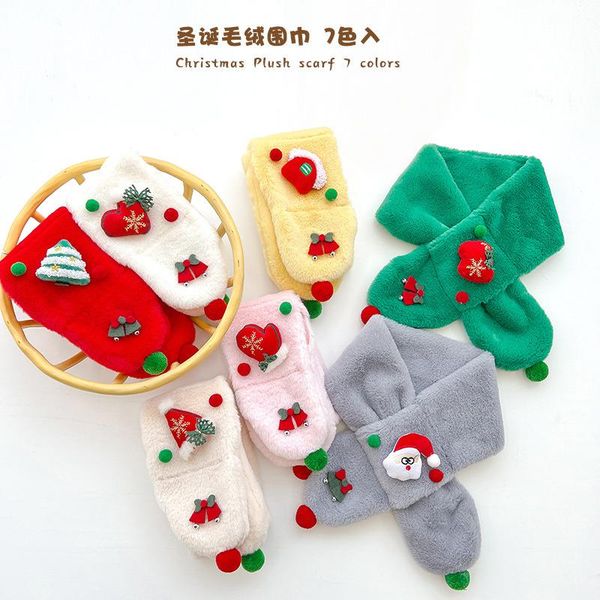 

scarves autumn south children's scarf winter infant lovely imitation hair warm gift baby bib, Blue;gray