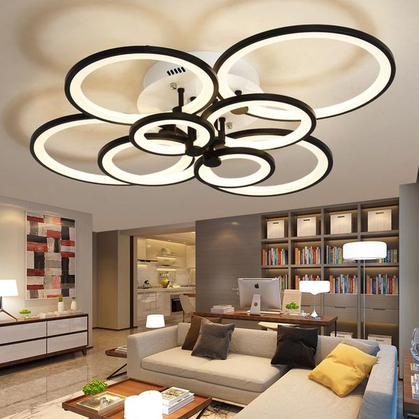 

surface mounted living room study room bedroom modern led chandelier white or black surface mounted led chandelier fixtures