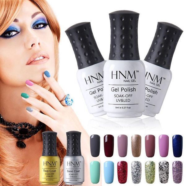 

hnm 5pcs/lot kit 3 colors nail polish coat base coat set tool gel varnish nail art set semi permanent gift kit