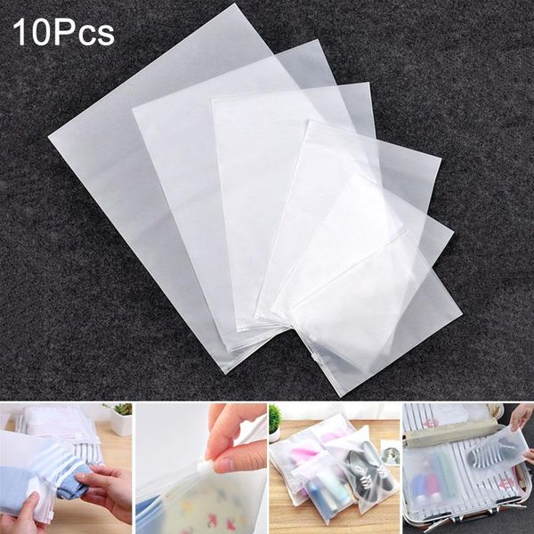

storage bags ly 10pcs matte clear plastic bag travel valve slide seal packing pouch
