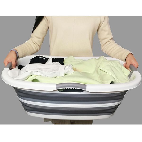 

storage baskets folding laundry basket silicone portable dirty clothes bathroom accessories hamper home washing organizer