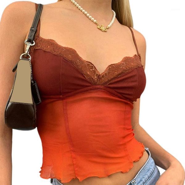 

women's tanks & camis vintage female lace y2k see-through v neck crop bodycon sleeveless club soft mesh suspenders, White
