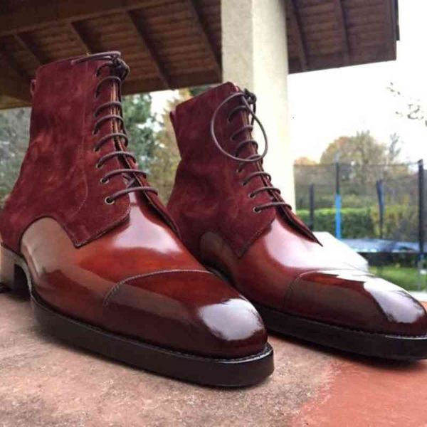 

dress shoes novos sapatos masculinos tendÃªncia de moda rua selvagem vermelho marrom plutÃ´nio costura camurÃ§a do falso alto- laÃ§o-up praÃ§a de, Black