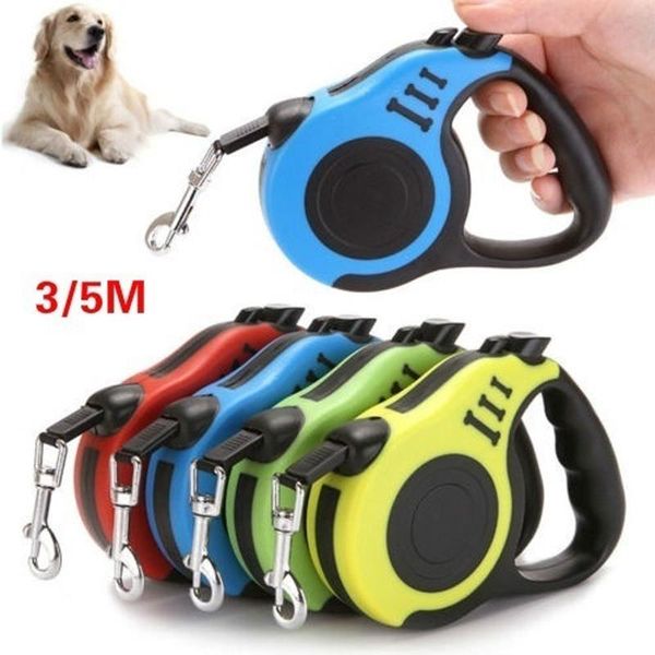 

dog collars & leashes 3m/5m pet traction rope automatic walking safety extending