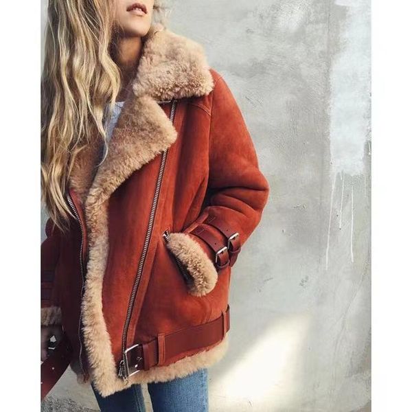 

women's jackets 5xl plus size women fur coat cotton warm thick faux casual suede lamb futro woman parka outerwear teddy coats, Black;brown