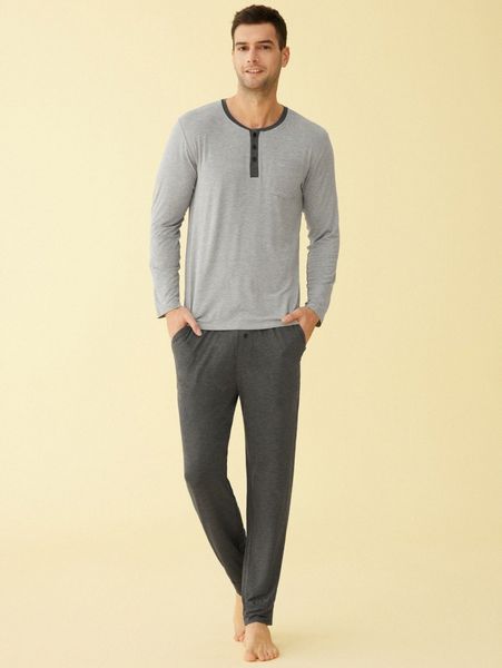 

latuza men half button pocket side lounge set w3fp#, Black;brown