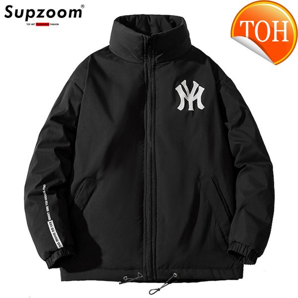 

brand arrival 2021 clothing new casual zipper fashion male and female students collar winter warm cotton coat down jacket, Black