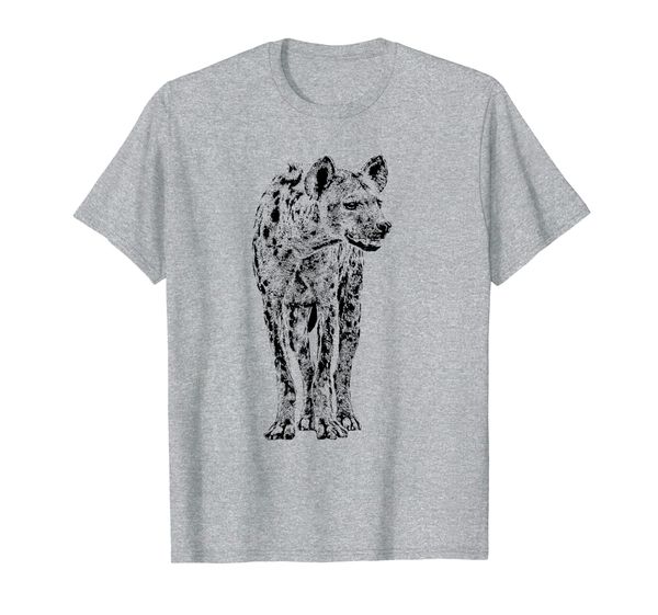 

spotted hyena wildlife t-shirt for hyena fans, White;black