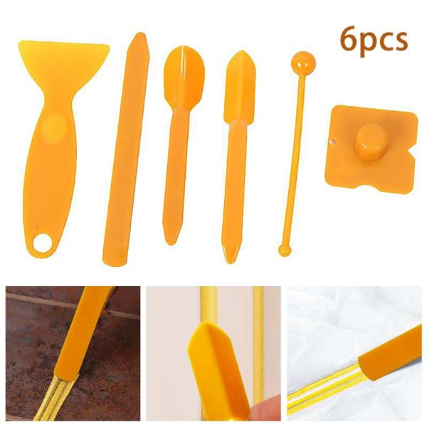 

professional hand tool sets 6 pcs sealant kit floor corner caulking finishing tools tiles seam beauty scrapers diy scratch crack