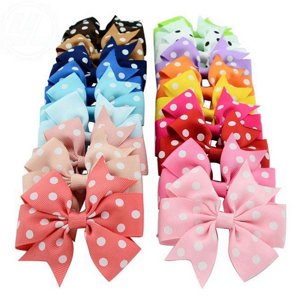 

ribbon bow dot girls hairpins colorful children hair clip boutique kids girls bow tie kids hair accessories  colors dhw4177, Slivery;white