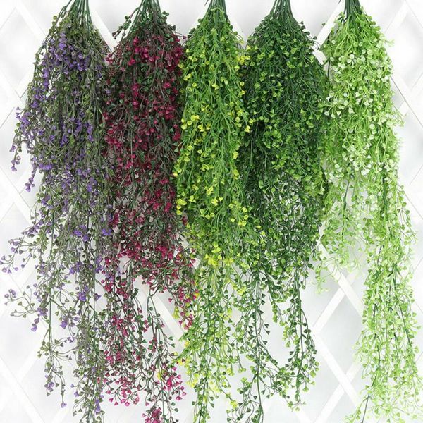 

decorative flowers & wreaths 2021 artificial hanging plant pot basket indoor outdoor garden decor realistic leafs decorate your house