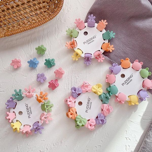 

hair accessories 10pcs/set girls cute cartoon mini clips tiaras kids lovely sweet hairpins headband barrettes fashion, Slivery;white