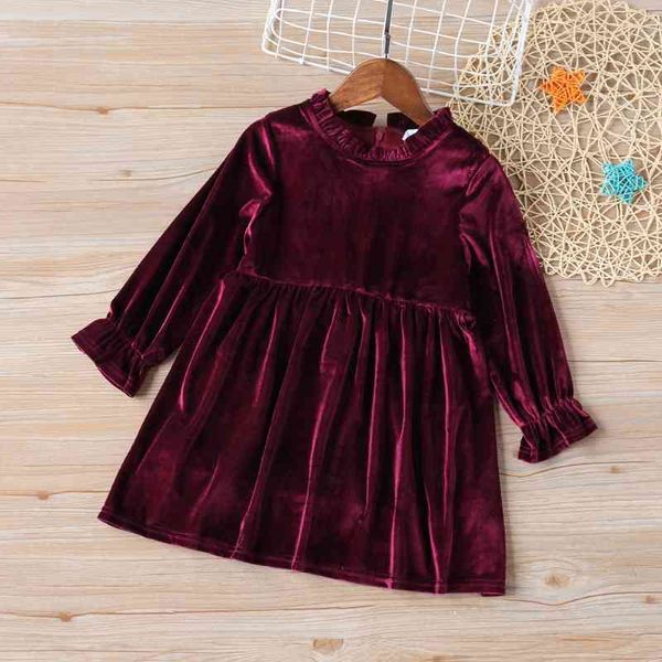 

autumn girls' long sleeve dress girls' party dress children's clothing, Red;yellow